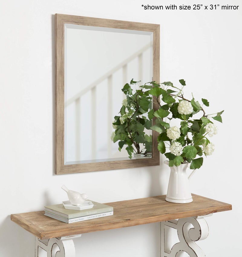 DesignOvation Beatrice Framed Decorative Rectangle Wall Mirror, 25x31, Rustic Brown - Image 4